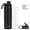 DRINCO® 22oz Stainless Steel Sport Water Bottle - Black